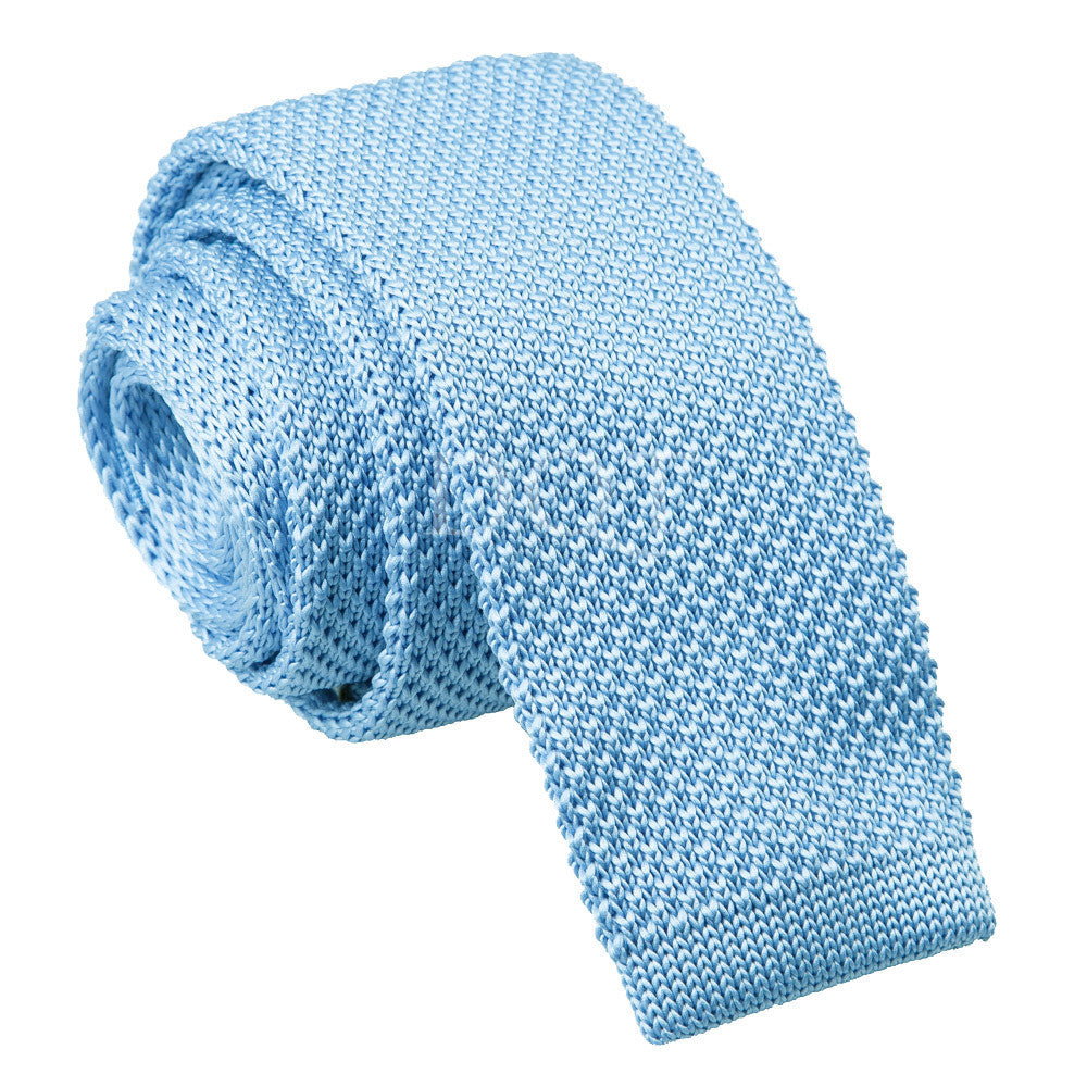 Men's Baby Blue Knitted Tie