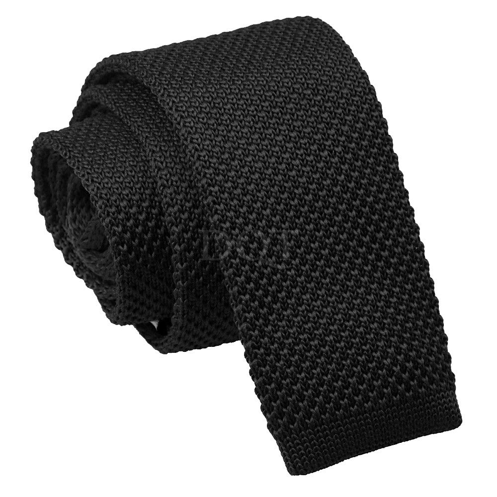 Men's Black Knitted Tie