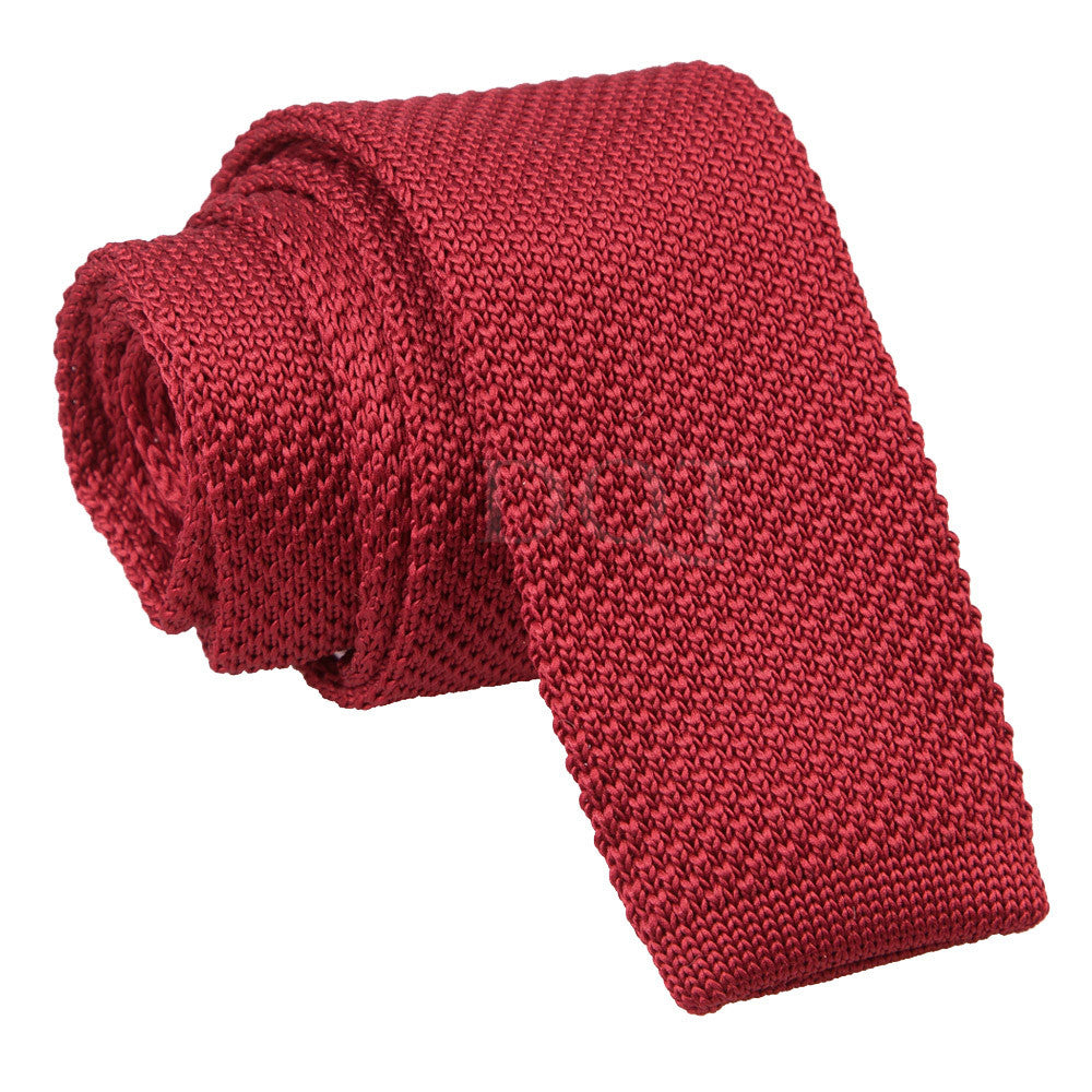 Men's Burgundy Knitted Tie