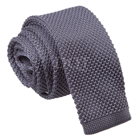 Men's Charcoal Knitted Tie