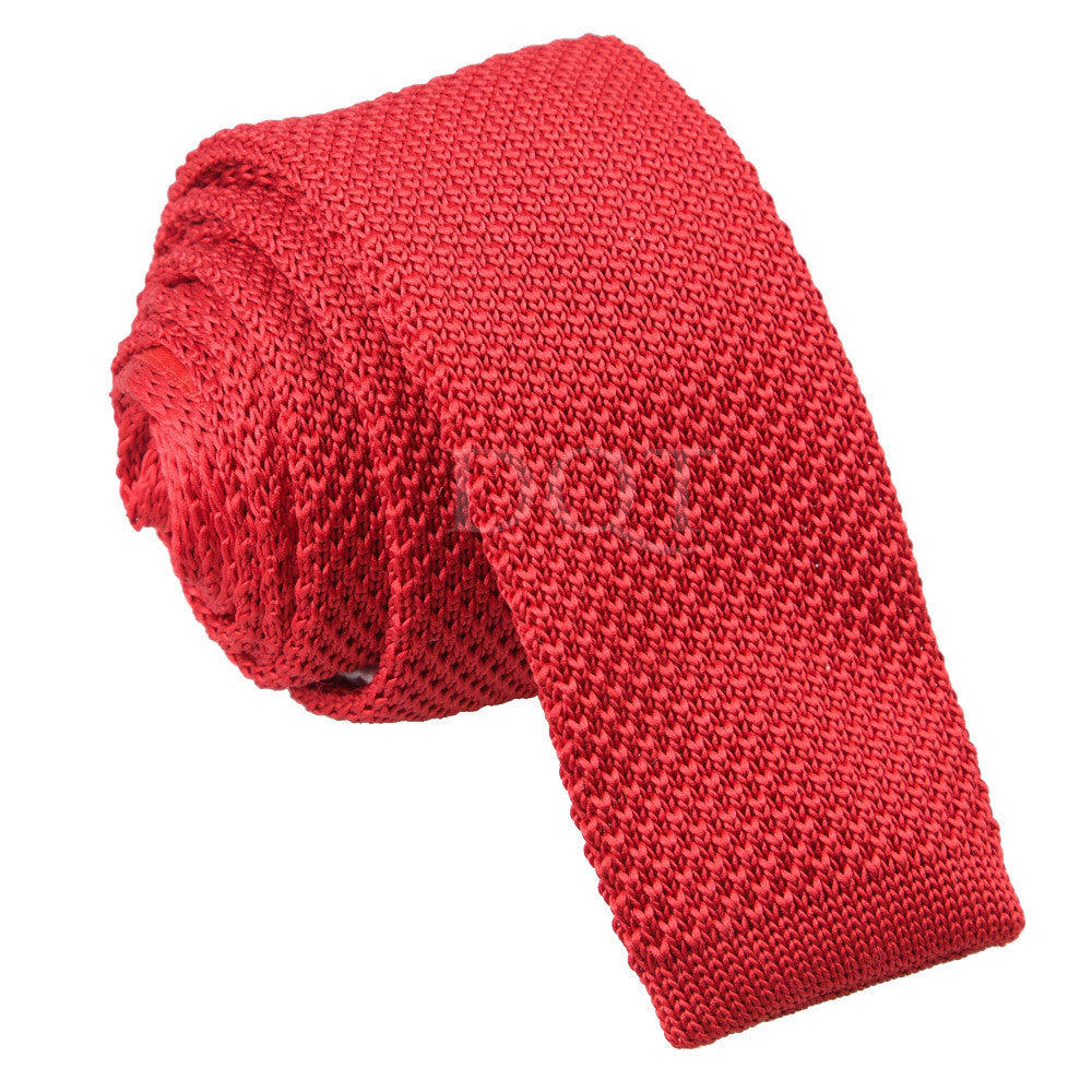 Men's Crimson Red Knitted Tie
