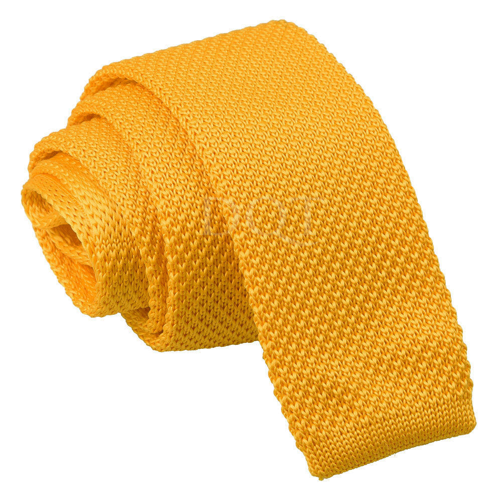 Men's Marigold Yellow Knitted Tie