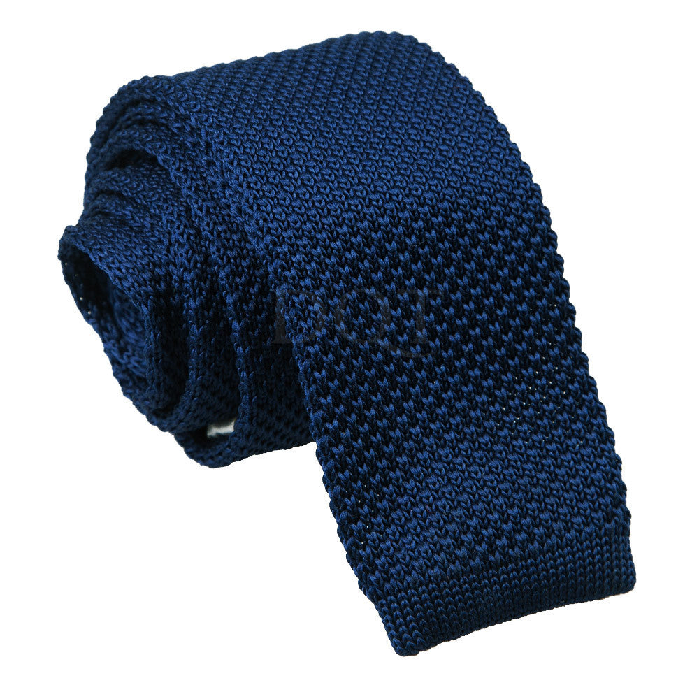 Men's Navy Blue Knitted Tie