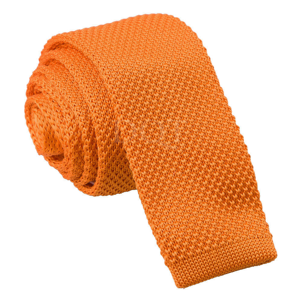 Men's Tangerine Knitted Tie